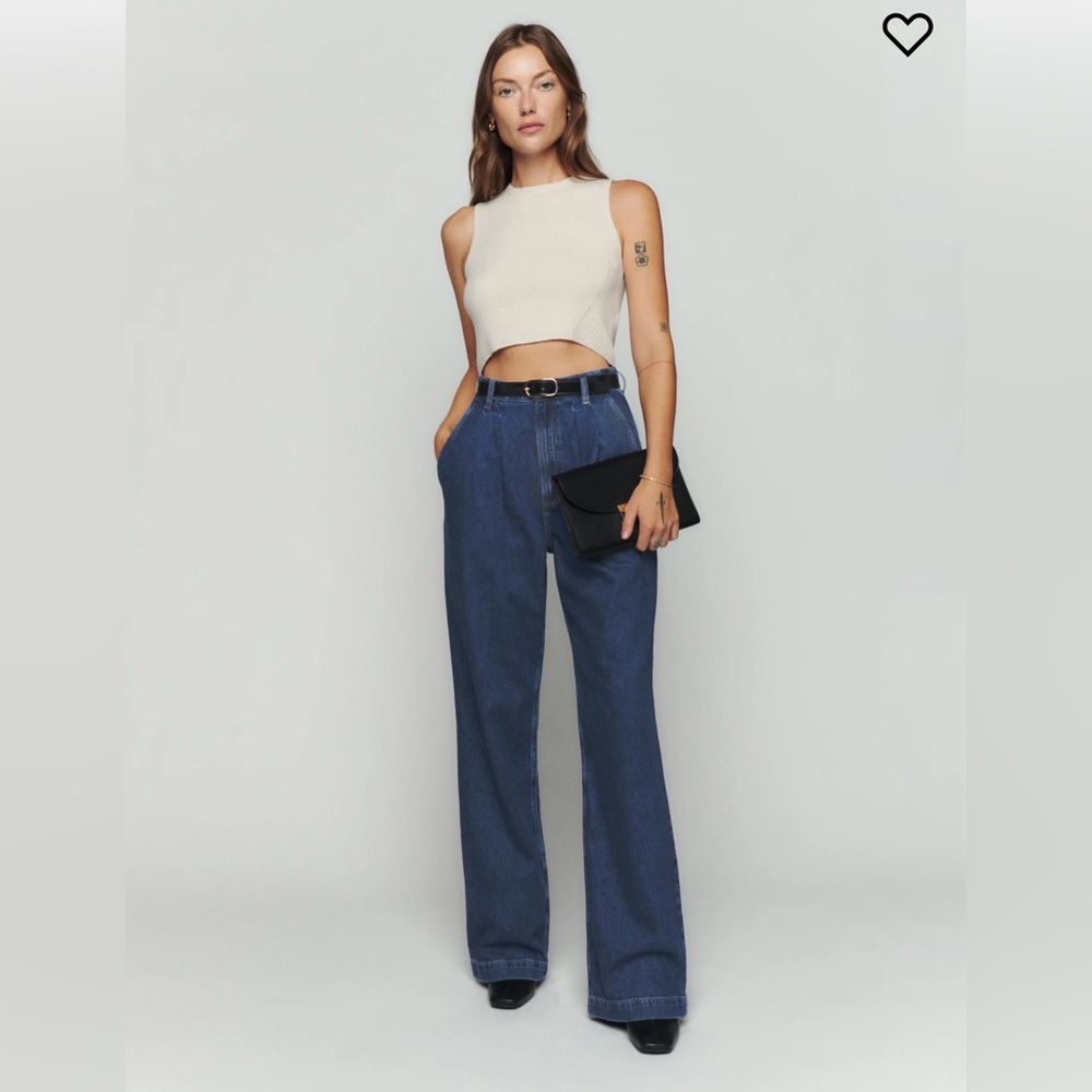 Reformation Blue Wide Leg Jeans